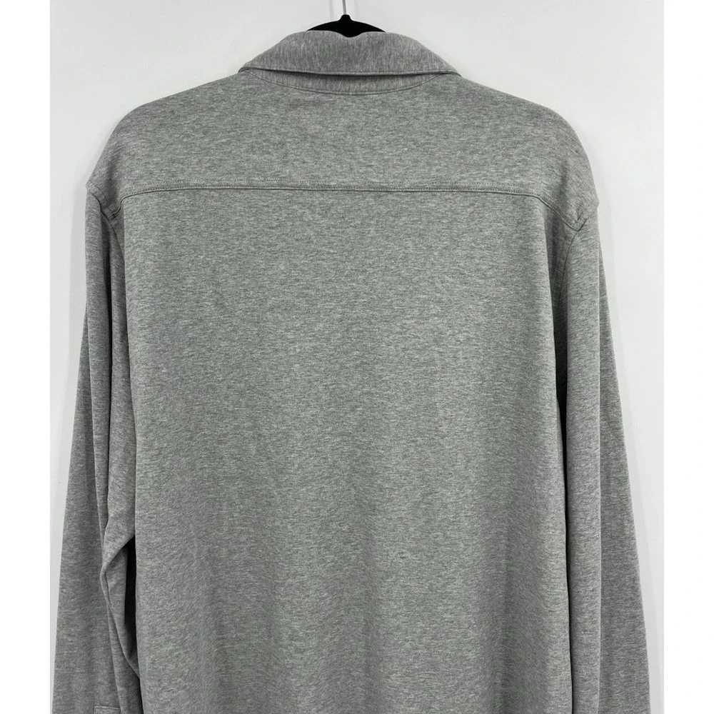 Banana Republic Men's Long Sleeve Luxe Pocket Polo Shirt Size XL Gray Heather
